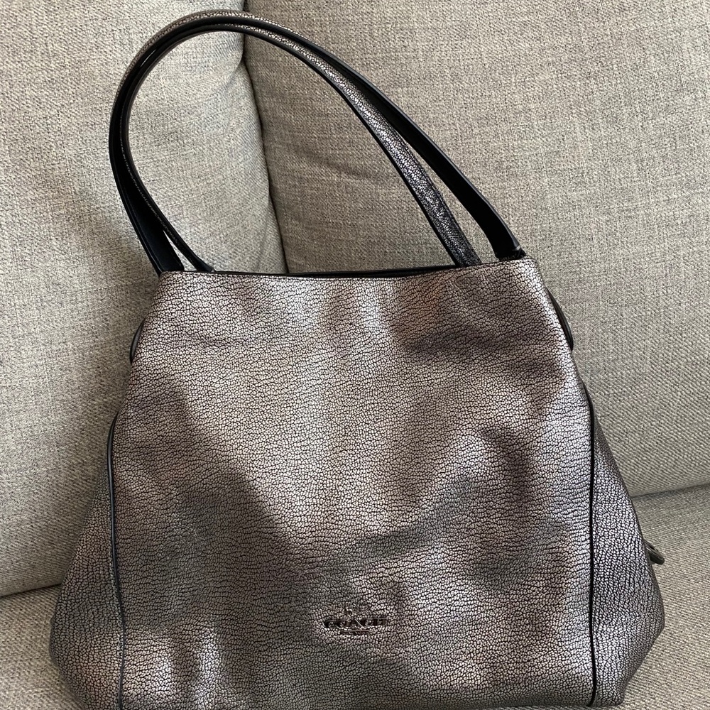 Coach Edie shoulder bag in dark gunmetal